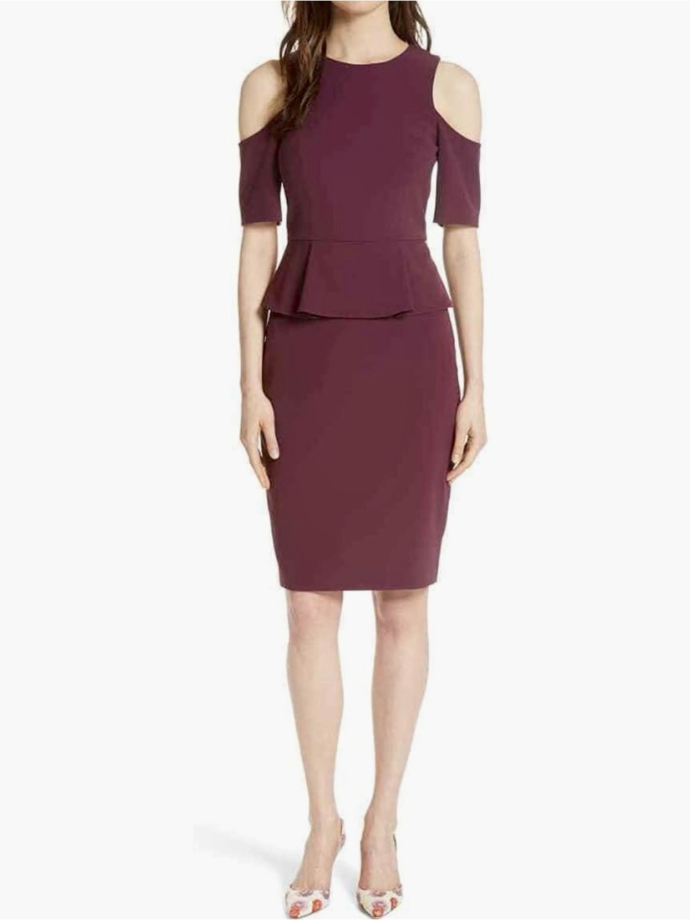 Ted Baker London Plum Peplum Pencil Dress